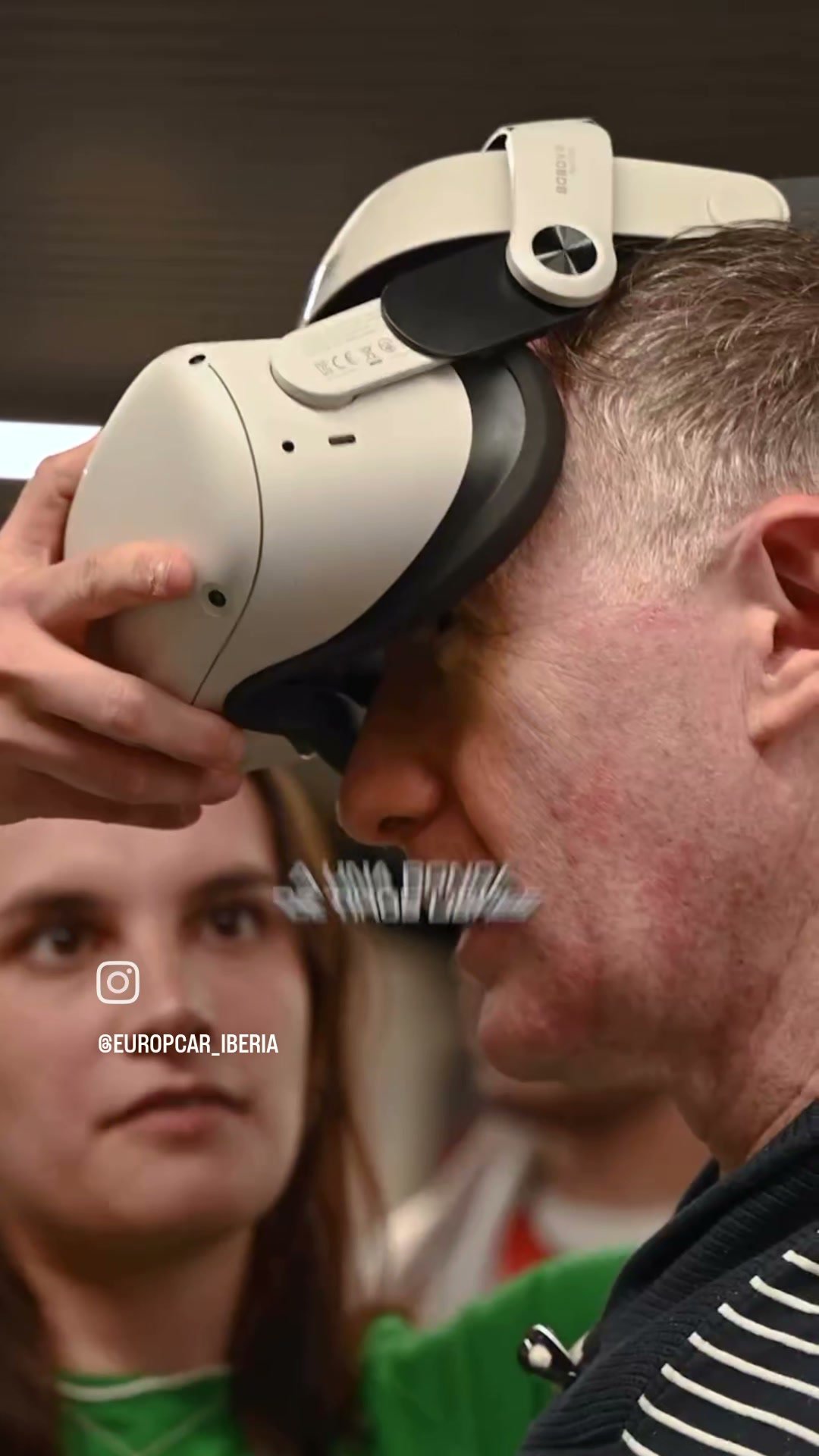 Fan wearing VR headset at Europcar activation